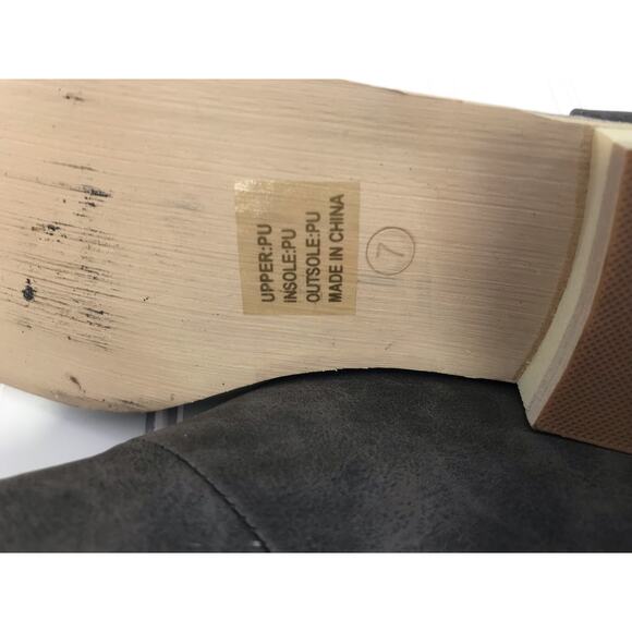 Journee Collection Gray Open Toe D'Orsay Stacked Heel Slip On Shoe Size 7 - Picture 9 of 9